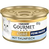 Gourmet PURINA GOURMET Gold Feine Pastete Katzenfutter nass, mit Thunfisch, 12er...