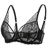 DOBREVA Damen Bralette Spitze Minimizer BH mit Bügel ohne Einlagen Sexy...