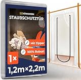 Königwerk 1x Staubschutztür mit Reißverschluss 1,1x2,2m [Extra Stark] - Inkl....