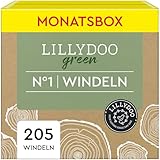 LILLYDOO green umweltschonende Windeln, Größe 1 (2-5 kg), Monatsbox (205...