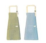 qipuneky 2er Set Küchenschürze Damen, Kochschürze mit Tasche, Schürze aus...