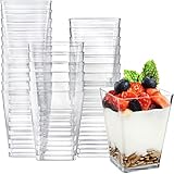 KAHEIGN 50Pcs Mini Desserttasse Dessertbecher, 240ml Dessertschalen Plastik...