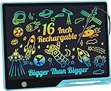 LCD Schreibtafel Kinder 16 Zoll Bunter Bildschirm Maltafel Zaubertafel Wiederaufladbar Kleinkinder Pädagogisches Spielzeug für 3 4 5 6 Jahre Jungen Mädchen Zeichentablet Weihnachtsspielzeug Geschenke