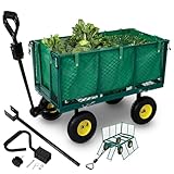 Arebos Bollerwagen | Gartenwagen | mit Profilreifen | 550kg belastbar | faltbar...