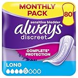 Always Discreet Inkontinenzeinlagen Long, 80 Binden (4 x 20 Stück) Monatspaket,...