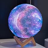 ZEYXINH 15cm Mond Lampe 3D Sternenhimmel Mondlampe, 16 Farben Remote & Touch...