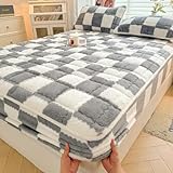Luxuriöser Samt-Matratzenschoner für King/Queen-Size-Bett, weiches, warmes...