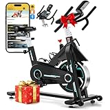 WENOKER Heimtrainer Fahrrad mit App, Leises Hometrainer Fahrrad Mit Gebogenem...