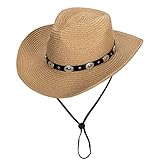 Shapeable Fedora Panama Hat Womens Straw Cowboy Hat Floppy Beach Sun Hat Wide...