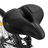 TONBUX Fahrrad Sattel Breiter Fahrradsattel, Atmungsaktiv Bequem Weich Für...