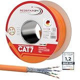 RedStar24 CAT 7 Verlegekabel 100m Netzwerkkabel Datenkabel LAN CAT7 Kabel Kupfer...