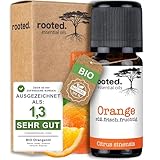 rooted.® BIO Orangenöl 10ml [100% NATURREIN] - Echte Orange - Citrus sinensis...