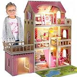 Green series Kinderplay Puppenhaus Holz Groß | Puppenvilla - Traumvilla |...