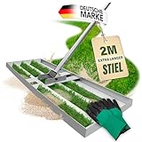 easimo | Rasen Rakel / Rasenrechen BxL: 80x30 cm Stahl I Rasenpflege Rakel...