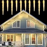 ZAIYW LED Eiszapfen Lichterkette Außen, 40 LED Eiszapfen Weihnachtsbeleuchtung...