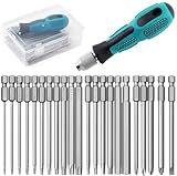 YUHIAKE 22 Stück Bit Set Lang mit 1 Stück 1/4 Zoll Handhalter, Magnetisch...