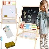 KRUZZEL Klapptafel für Kinder mit Kreide und Magnet ab 3 Jahren aus Holz -...
