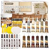 REHOUPTY Laminat Reparaturset, Parkett Reparaturset Enthält Holzkitt, 12 Farben...