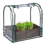 Relaxdays Frühbeet, Pflanzsack, HBT: 70x68x50 cm, PVC-Folie, Stahl, Tür mit...