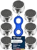 7 Stk. Strahlregler Wasserhahn Aufsatz M24 Wasserfluss 5 l/min mit...