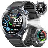 Smartwatch Herren GPS, 1,43'AMOLED Militär Fitnessuhr mit Bluetooth Anrufe,...