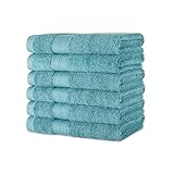 Amazon Basics Händehandtuch aus Bio-Baumwolle, farbecht, 6 Stück, 41 x 66 cm,...