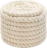 Abio Baumwollseil 10mm 5m Weiß Seil Kordelband Makramee Garn Tau Baumwollkordel...