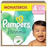 Pampers Baby Windeln Größe 4 (9-14 kg) Harmonie, MONATSBOX, Sanfter Hautschutz...