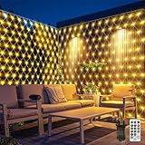 6x2M Lichternetz Außen Mesh Lichterkette Netz Outdoor mit Stecker,300LED Aussen...