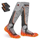 Beheizbare Socken, 6000mAh Akku Elektrisch Beheizte Socken für Damen Herren, 3...