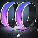 flintronic LED Armband Aufladbar, 2 Stück Reflective LED Leuchtarmband mit USB,...