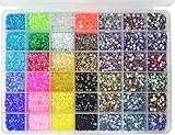 42 Farbe Strasssteine für Nägel, BetterJonny Hitzefix Strasssteine zum Basteln...