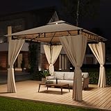 TRIUMPHKEY Pavillon 3x3 Wasserdicht Stabil Winterfest,Garten Pavillion,Plane...