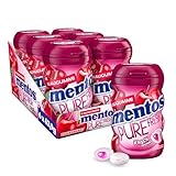 Mentos Kaugummi Pure Fresh Kirsche, 6 Boxen zuckerfreie Chewing Gum Dragees mit...