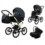 BabyLux® Bambimo Kinderwagen Set 3 in 1 - Margaret Gold - incl. Babywanne,...