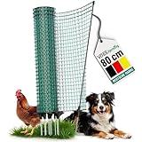 VOSS.farming 20m Gartennetz, Universal Begrenzungszaun, 80cm, 12 Pfähle,...