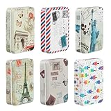 Nivofu,6 Stück Bunt Metalldosen mit Deckel,klein blechdose,Tragbare mini metall...