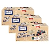 Toppits Papier-Gefrierbeutel - 3 x 3L/ 15 Stück, plastikfrei, nachhaltig,...