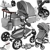 tectake® 2 in 1 Kinderwagen, klappbarer Kinderwagen Buggy mit Liegefunktion,...