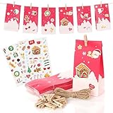 Nordstern Adventskalender zum Befüllen 2025 mit 24 Weihnachts-Papiertüten,...