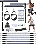 ALongSong Fitnessbänder Pilates Bar Set 6 Widerstandsbänder mit Stange...