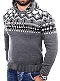 Reslad Norweger Pullover Herren Winterpullover Kapuzenpullover | Strickpullover...