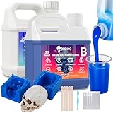 BBDINO Flüssigsilikon-Kautschuk, 30A Formherstellungssilikon, 2000g, Formsilikon, 1:1 Verhältnis Mischungsverhältnis Silikon für Silikonformen, Harzformen, Kerzenformen, Gipsformen, Saphirblau