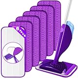 Mop Microfaser Reinigung Pads, 6 Stück Wiederverwendbar Mop Pads für Swiffer...