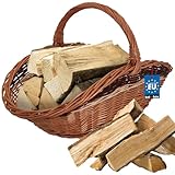 KOTARBAU® Weidenkorb für Kaminholz Holzkorb für Kaminholz Weide mit Henkel...