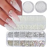 GZMAYUEN 4 Flatback Boxes Perlen Nagelkunst Nagelkunst, Halbjüdinkristallnagel...