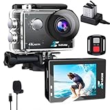 Xilecam Action Cam 4K WiFi/2,4G Fernbedienung 2 * 1350mAh Akku wasserdichte...