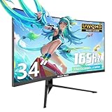 Great voell 34 Zoll Gaming Monitor Curved, 165Hz, UWQHD 3440x1440, Ultrawide...