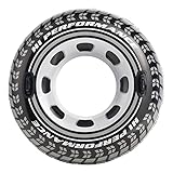 Intex 56268NP - Aufblasbarer Schwimmring Rad mit Griffen, Vinyl, Schwarz, 114 cm