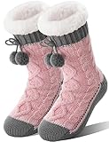 Welwoos Damen Kuschelsocken Stoppersocken Warme Rutschsichere Dicke Hausschuhe...